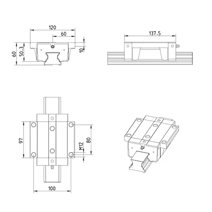 B.RUNNER BLOCK CS  KWE-045-FNS-C2-H-1