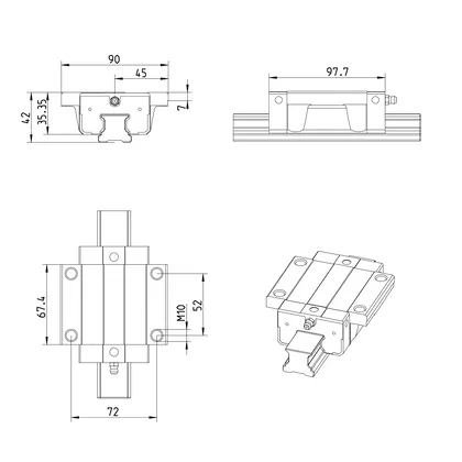 B.RUNNER BLOCK CS  KWE-030-FNS-C1-N-1