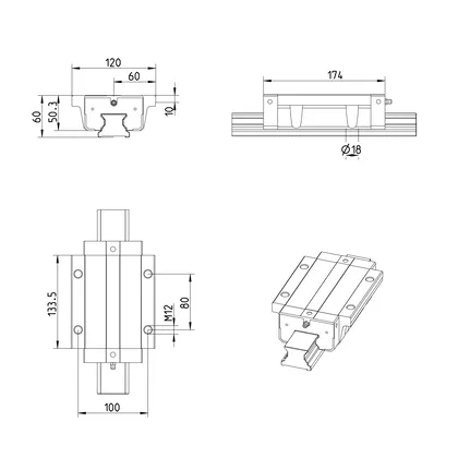 B.RUNNER BLOCK CS  KWE-045-FLS-C0-H-1