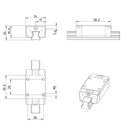 B.RUNNER BLOCK CS  KWE-015-SNS-C1-N-1