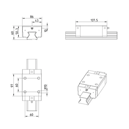 B.RUNNER BLOCK CS  KWE-045-SNS-C1-N-1