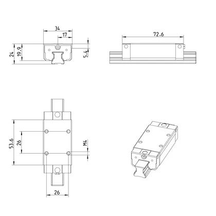 B.RUNNER BLOCK CS  KWE-015-SLS-C1-N-1