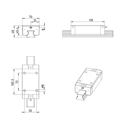 B.RUNNER BLOCK CS  KWE-035-SLS-C1-N-1