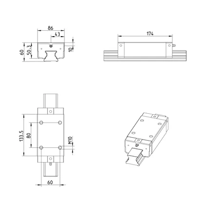 B.RUNNER BLOCK CS  KWE-045-SLS-C0-H-1