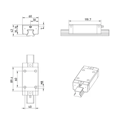 B.RUNNER BLOCK CS  KWE-030-SLS-C2-H-1